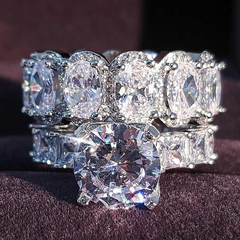 Designer Ring for Women 925 Silver Ring Diamond Wedding Rings Woman 1Set Zirconia Engagement Jewelry High quality Never Fades Size 5-10