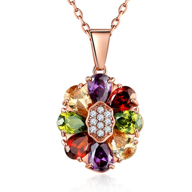 Pendant Necklaces Flower Round Cubic Zircon Necklace For Women CZ Setting Rhinestone Colorful Charms Elegant Ornament Jewelry Accessory
Pendant Necklaces Flower Round Cubic Zircon Necklace For Women CZ Setting Rhinestone Colorful Charms Elegant Ornament Jewelry Accessory