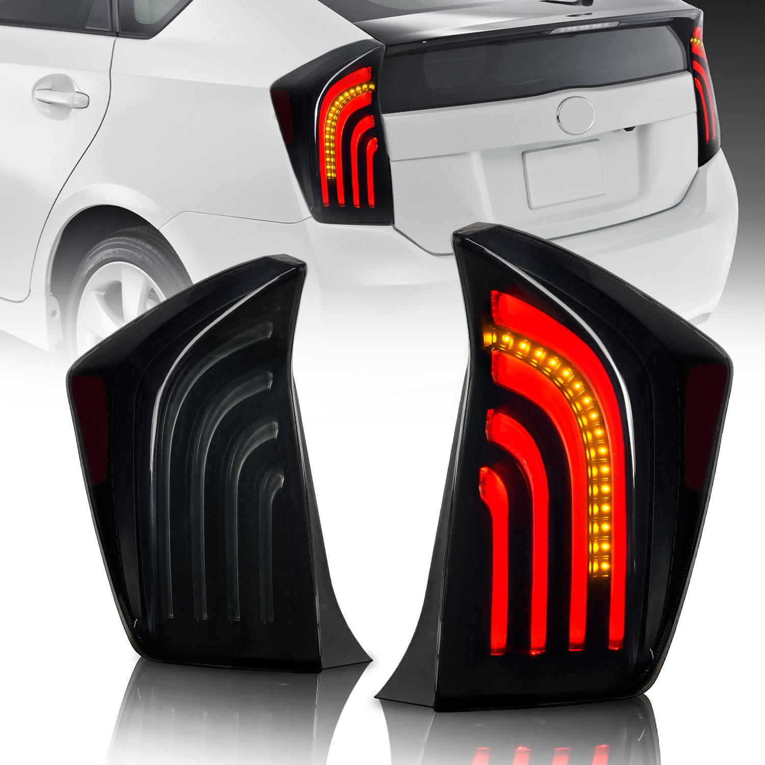 LED Rear Reverse Taillights For Toyota PRIUS 20 10-20 15 Modified Brake Signal Lamp Car Taillights Accessories