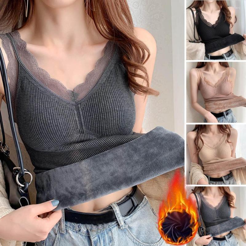 Women's Tanks Casual V-neck Sleeveless Lace Stitching Padded Ribbed Thermal Vest Women Winter Seamless Fleece Lining Warm Underwear, Black
Women's Tanks Casual V-neck Sleeveless Lace Stitching Padded Ribbed Thermal Vest Women Winter Seamless Fleece Lining Warm Underwear, Black