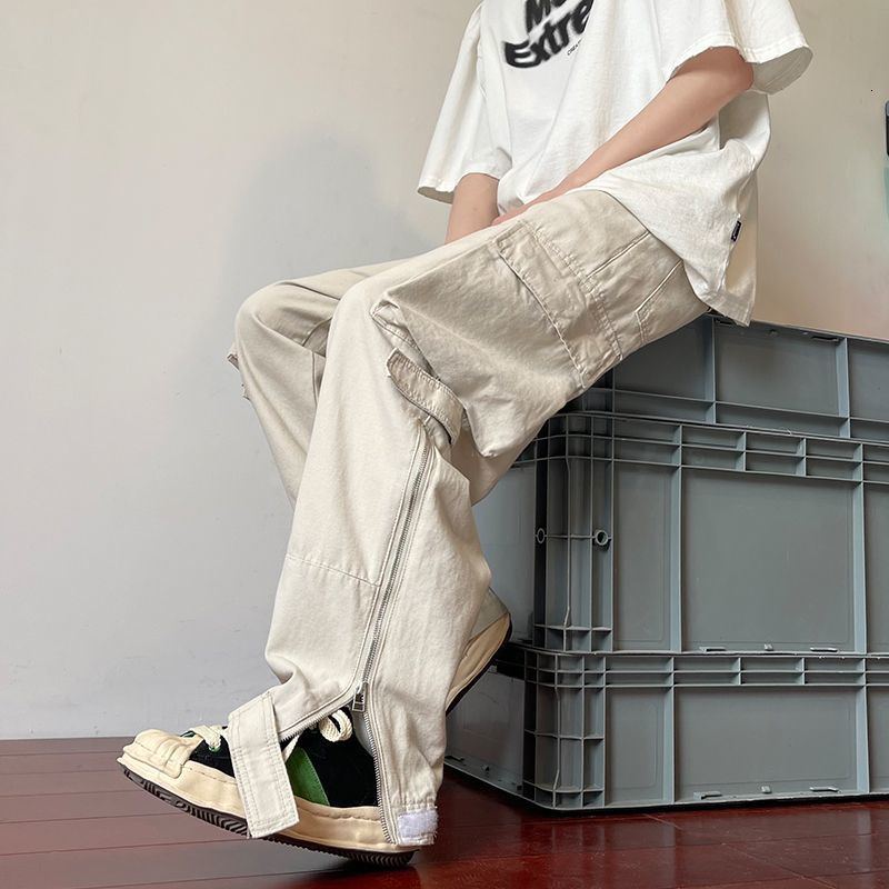 Men's Shorts Apricot European and American high street trousers men's Japanese functional overalls side zipper straight wide casual pants 230419, 43
Men's Shorts Apricot European and American high street trousers men's Japanese functional overalls side zipper straight wide casual pants 230419, 43