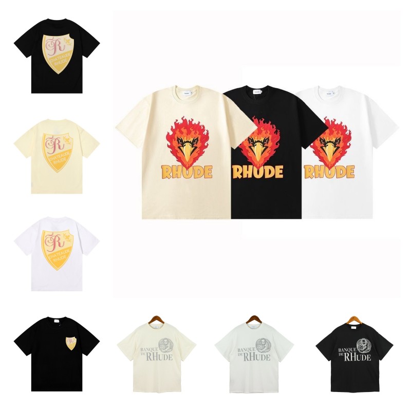 Designer T shirt Summer short Sleeve RHUDE with Brand Letter Tee Men Women Lovers luxury T-shirts Fashion senior Pure cotton high quality Top large size
Designer T shirt Summer short Sleeve RHUDE with Brand Letter Tee Men Women Lovers luxury T-shirts Fashion senior Pure cotton high quality Top large size