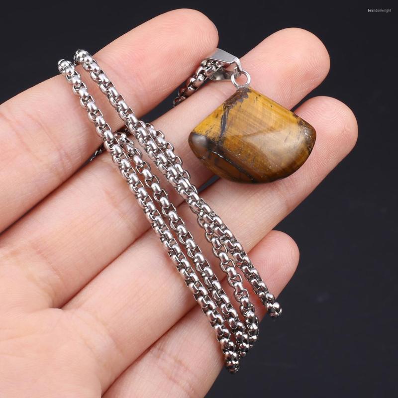 Pendant Necklaces Natural Stone Necklace Quartz Amethyst Sodalite Link Chains Fan-shaped Healing Crystals Charms For Women
Pendant Necklaces Natural Stone Necklace Quartz Amethyst Sodalite Link Chains Fan-shaped Healing Crystals Charms For Women