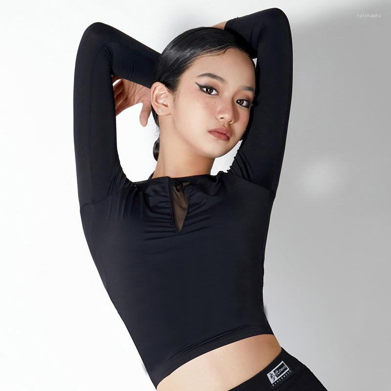 Stage Wear 2023 Latin Dance Tops For Girls Long Sleeved Practice Clothes Rumba Chacha Tango Dress Children DN14239, Black top
Stage Wear 2023 Latin Dance Tops For Girls Long Sleeved Practice Clothes Rumba Chacha Tango Dress Children DN14239, Black top