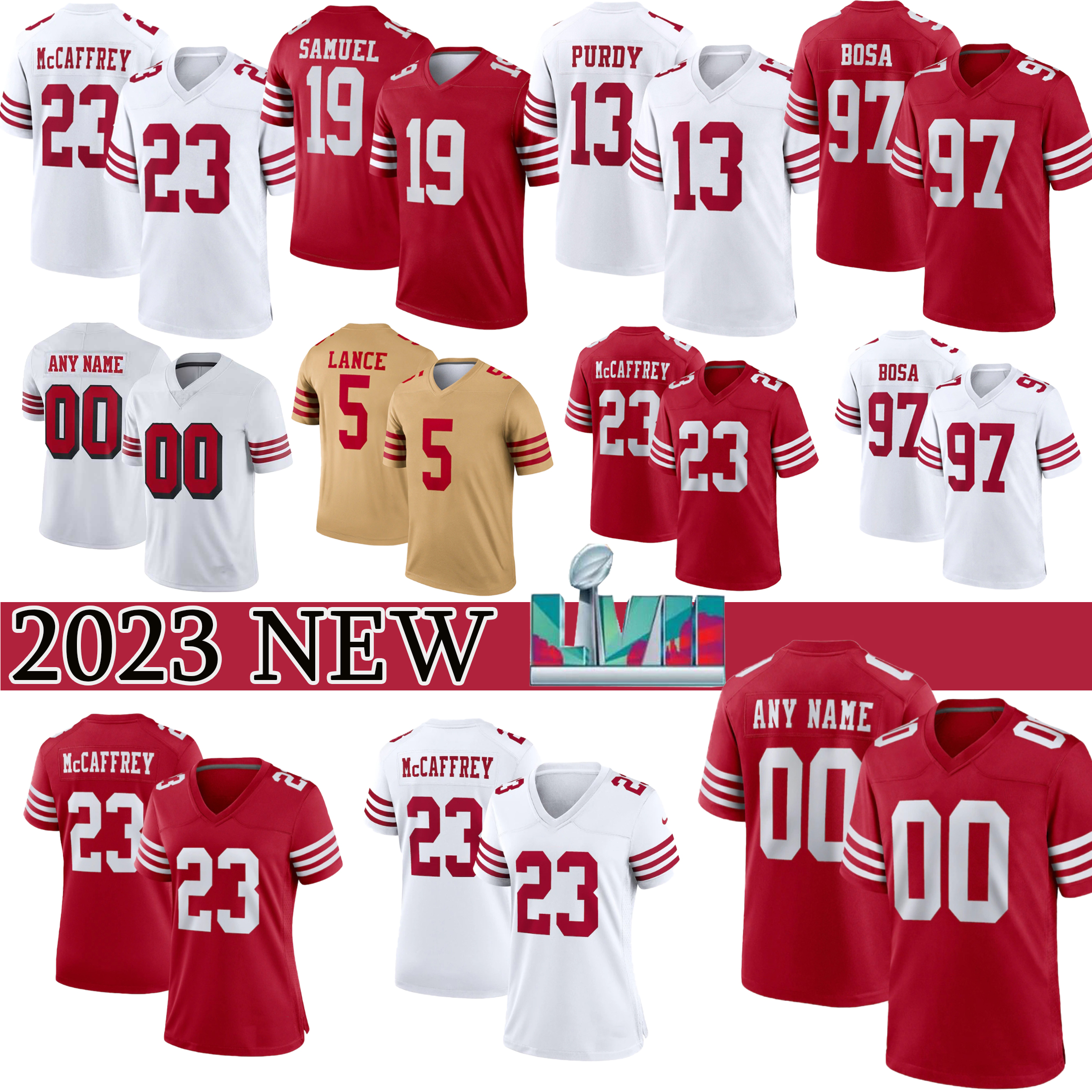 Christian McCaffrey Deebo Samuel Brock Purdy Football Jersey Nick Bosa George Kittle Patrick Willis Fred Warner Jerry Rice Talanoa Hufanga Jack Moody mens 3XL