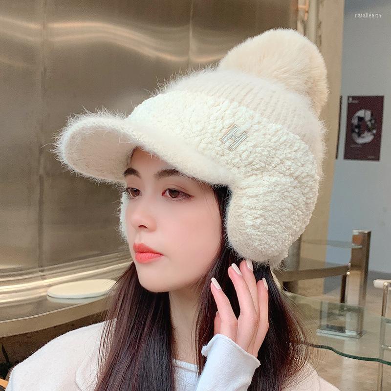 Berets Winter Wool Knitted Beanie Hat For Women Outdoor Ear Protection Warm Thick Pompom Caps Windproof Visors Baseball Hats
Berets Winter Wool Knitted Beanie Hat For Women Outdoor Ear Protection Warm Thick Pompom Caps Windproof Visors Baseball Hats