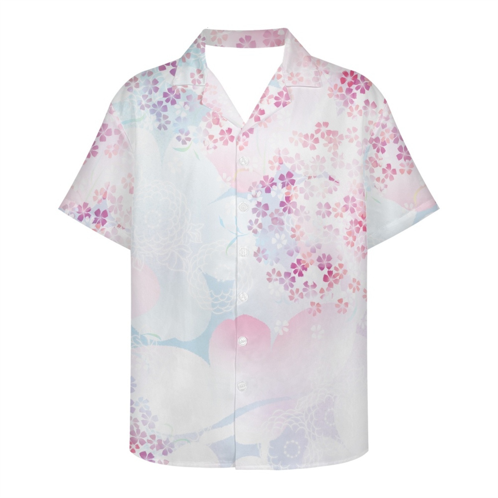 Men's Casual Shirts Japanese Animation Style Clothes Cherry Blossom Shirt For Pographing Summer Hawaiian Shirt for Men Beach Oversized Funny 2304
