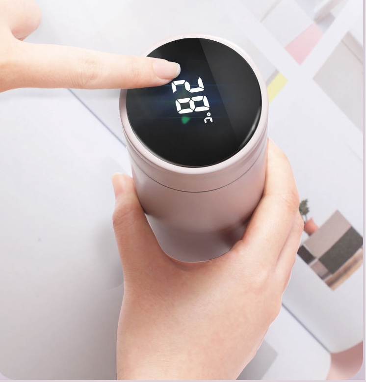 Coffee Bottle with LED Temperature Display Smart Water Bottle Double Walled Tea Infuser Bottle Stainless Steel Thermal Cup Travel Mug Keeps Water Cold