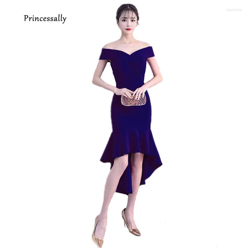 Party Dresses High Low Mermaid Cocktail Dress Sexy Off Shoulder Simple Formal Prom Gown For Wedding Guest Graduation Robe De Soriee, Navy blue
Party Dresses High Low Mermaid Cocktail Dress Sexy Off Shoulder Simple Formal Prom Gown For Wedding Guest Graduation Robe De Soriee, Navy blue