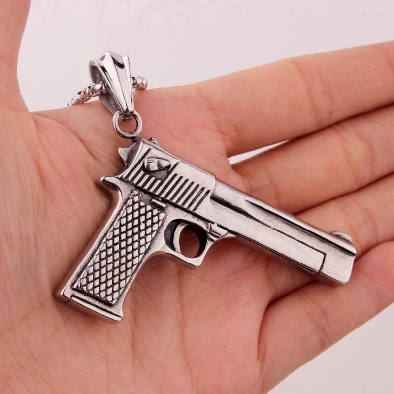Pendant Necklaces High Quality Men's Jewelry Infinity Silver Color 316L Stainless Steel Mechanic HandGun Chain Necklace Free Box
Pendant Necklaces High Quality Men's Jewelry Infinity Silver Color 316L Stainless Steel Mechanic HandGun Chain Necklace Free Box
