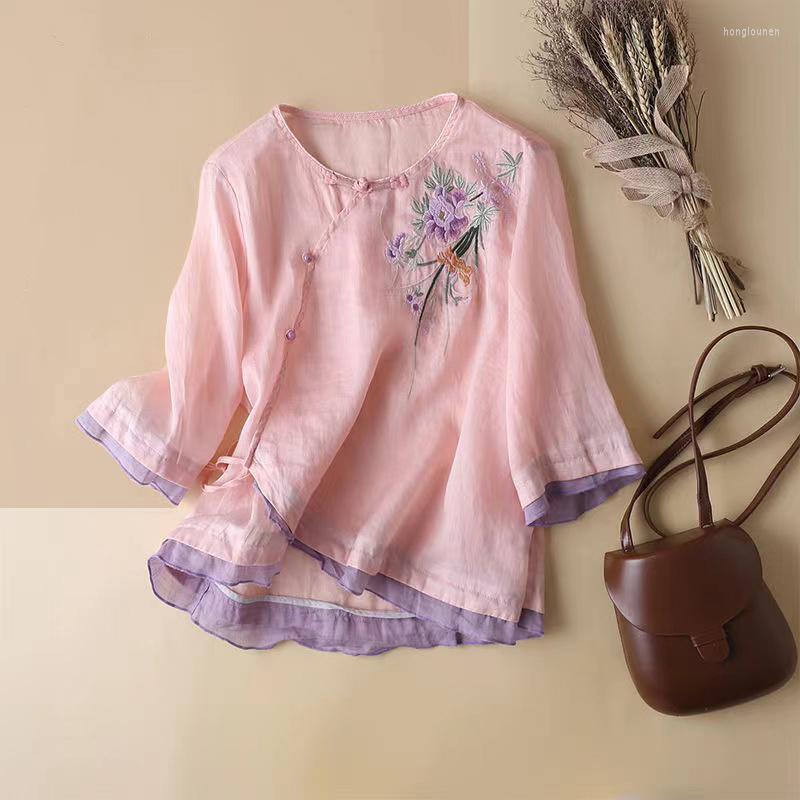 Ethnic Clothing Style Embroidery Cotton Linen Shirt Chinese Ladies Retro Top 2023 Summer Comfortable Women's Hanfu
Ethnic Clothing Style Embroidery Cotton Linen Shirt Chinese Ladies Retro Top 2023 Summer Comfortable Women's Hanfu