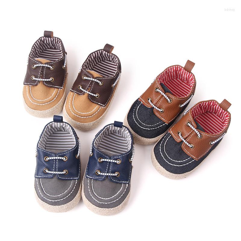 First Walkers Boys' Casual Shoes Baby Indoor Lace Up Pre Walking Soft Soled Toddler, Brown