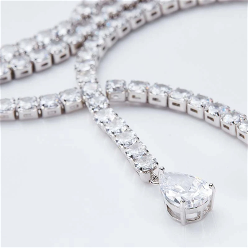 Trendy Lab Diamond Chocker Necklace 925 Sterling Silver Party Wedding Pendants Necklace For Women Bridal Engagement Jewelry