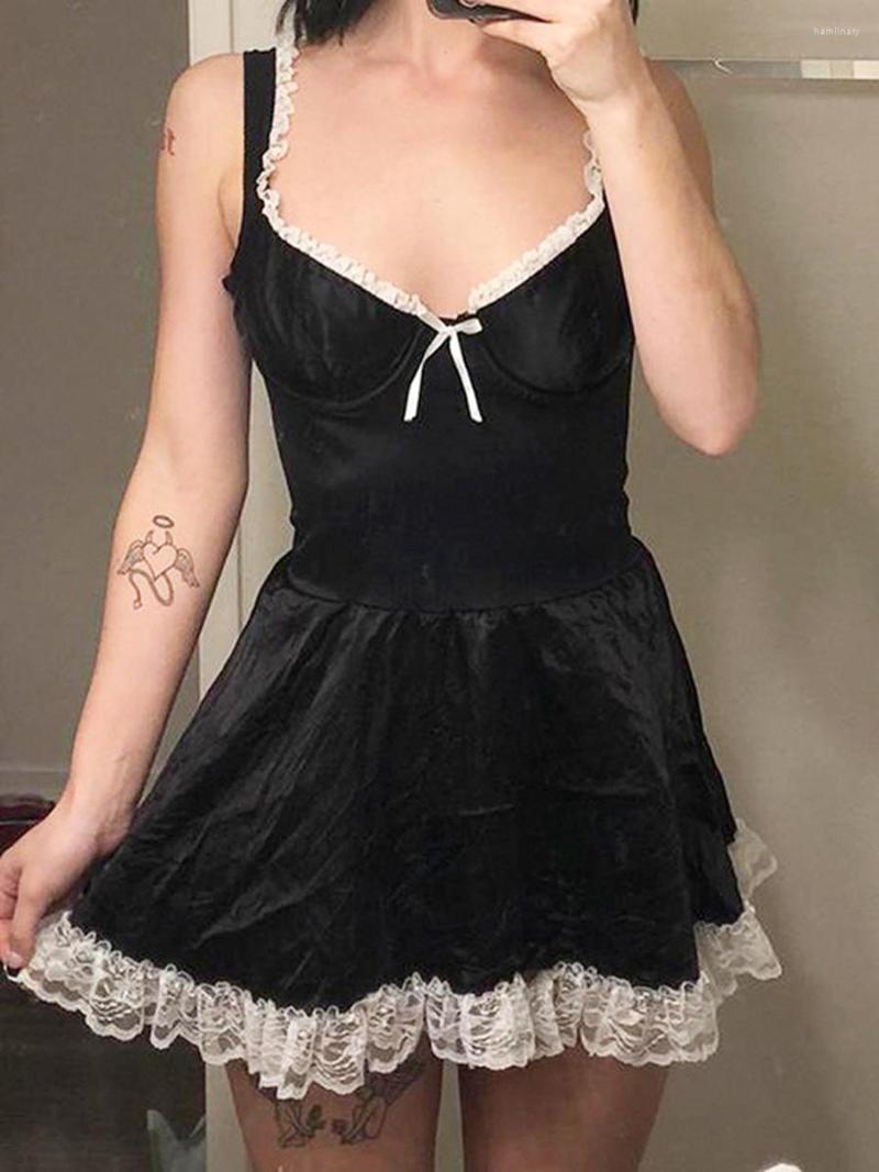 Casual Dresses Est Arrival Women' Mini A-Line Dress Sleeveless Bow Front Solid Color Lace Trim Tank, Black
Casual Dresses Est Arrival Women' Mini A-Line Dress Sleeveless Bow Front Solid Color Lace Trim Tank, Black