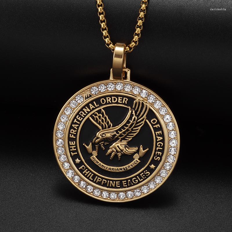 Pendant Necklaces Hip Hop Bling Gold Color Eagle Fraternity Round Necklace Statement Mens Rapper Jewelry
Pendant Necklaces Hip Hop Bling Gold Color Eagle Fraternity Round Necklace Statement Mens Rapper Jewelry