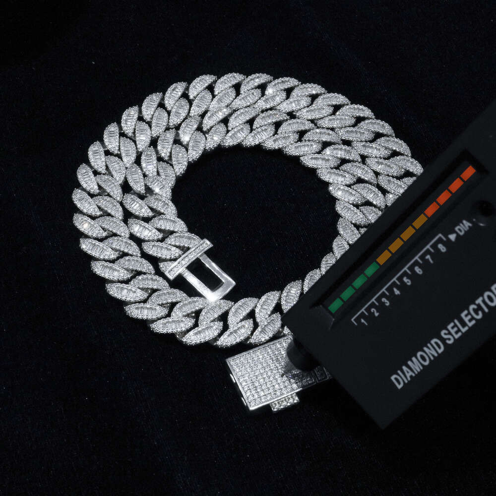 16mm Moissanite Hip Hop Fine Jewelry Cuban k Chains Men Iced Out Necklace Gold Plated Pass Dia Tester