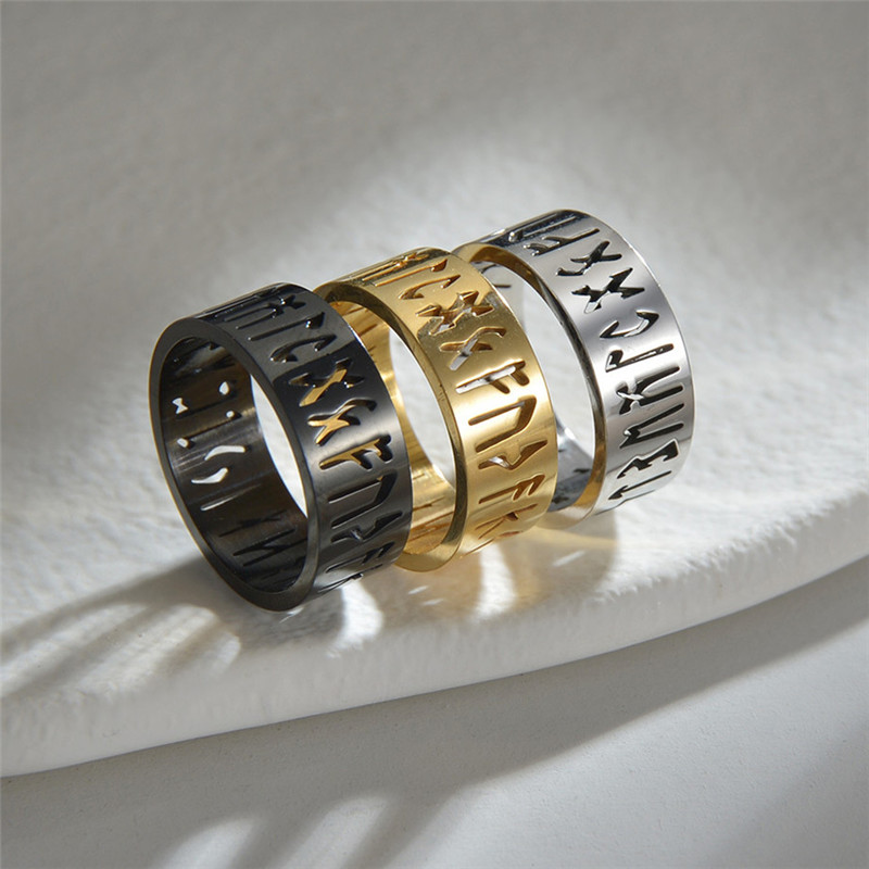 8mm Vintage Stainless Steel Hollow Character Mens Ring Designer South American Fashion Black Silver 18k Gold Ring for Man Party Friend Jewelry Gift Size 7-12
8mm Vintage Stainless Steel Hollow Character Mens Ring Designer South American Fashion Black Silver 18k Gold Ring for Man Party Friend Jewelry Gift Size 7-12