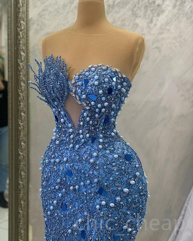2024 Aso Ebi Mermaid Crystals Prom Dress Sequined Lace Luxurious Evening Formal Party Second Reception Birthday Engagement Gowns Dresses Robe De Soire