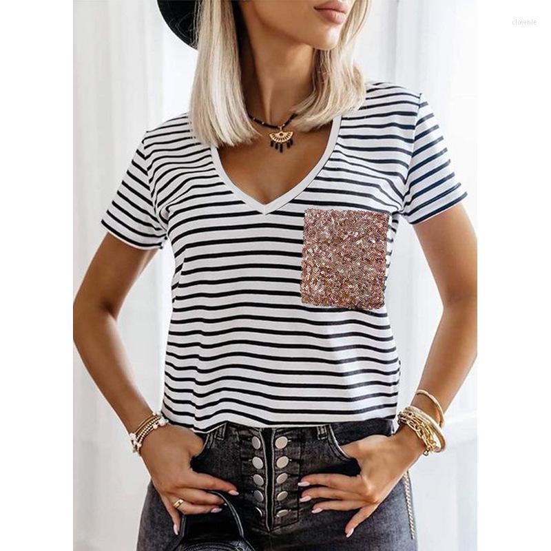 Women' T Shirts Loose T-shirts Women Jumpers Short Sleeve V-neck Tops Woman Pullovers Female Summer Fashion Stripe Sexy Cloth Undershit, White
Women' T Shirts Loose T-shirts Women Jumpers Short Sleeve V-neck Tops Woman Pullovers Female Summer Fashion Stripe Sexy Cloth Undershit, White