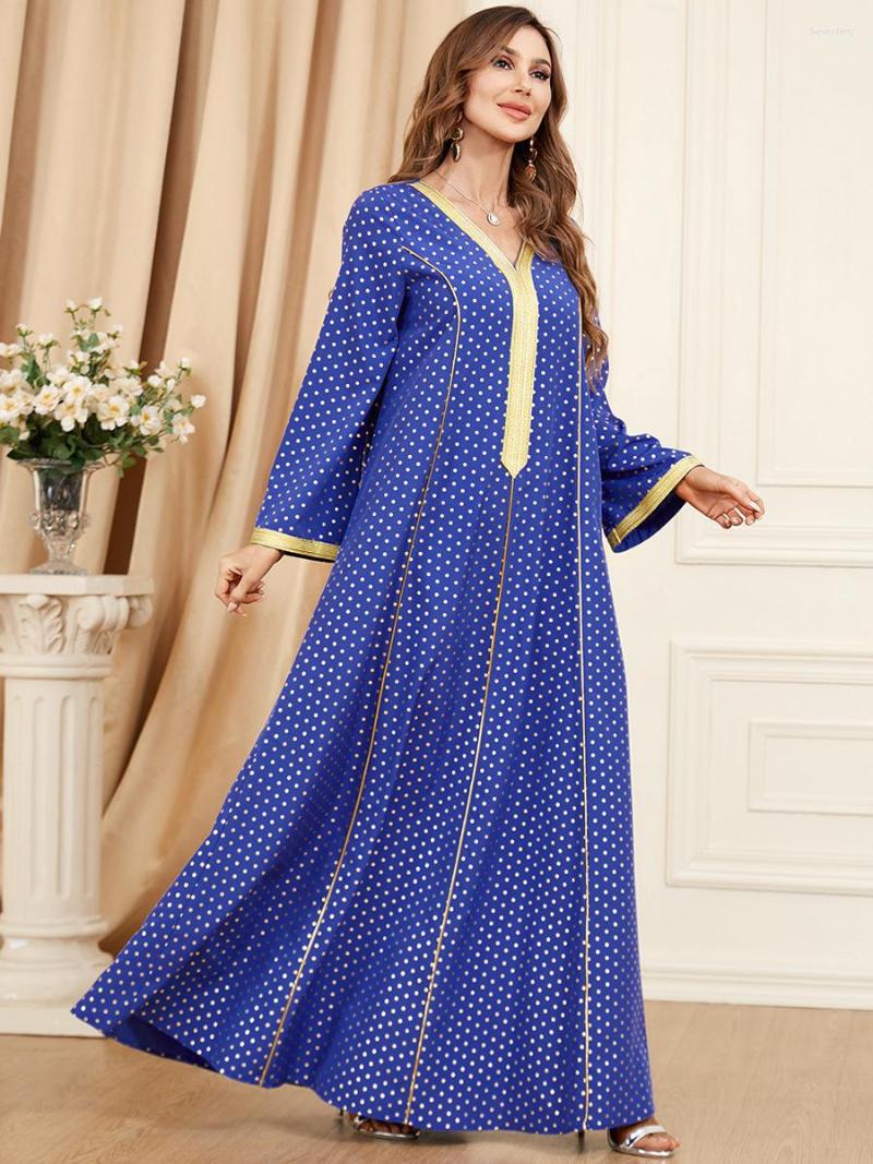 Ethnic Clothing Ramadan Turkey Muslim Dress Women Abaya Moroccan Kaftan Islamic Polka Dot Maxi Dresses Djellaba Dubai Party Vestidos
Ethnic Clothing Ramadan Turkey Muslim Dress Women Abaya Moroccan Kaftan Islamic Polka Dot Maxi Dresses Djellaba Dubai Party Vestidos