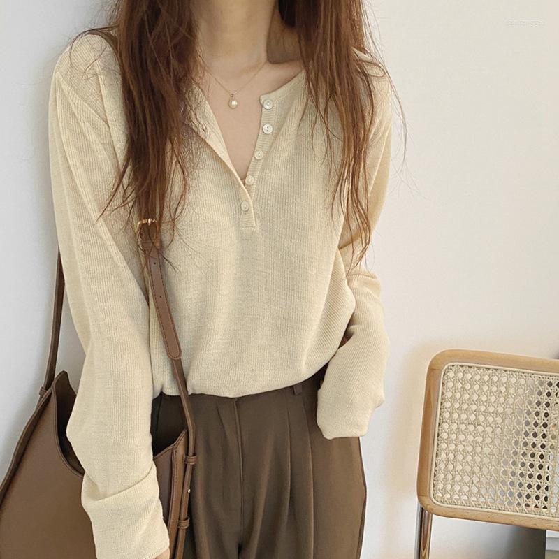 Women's Knits Knitted Women Clothing Spring 2023 Button Up Long Sleeve Slim Tee Shirts Korean Solid Colors Casual Loose Top, Brown
Women's Knits Knitted Women Clothing Spring 2023 Button Up Long Sleeve Slim Tee Shirts Korean Solid Colors Casual Loose Top, Brown