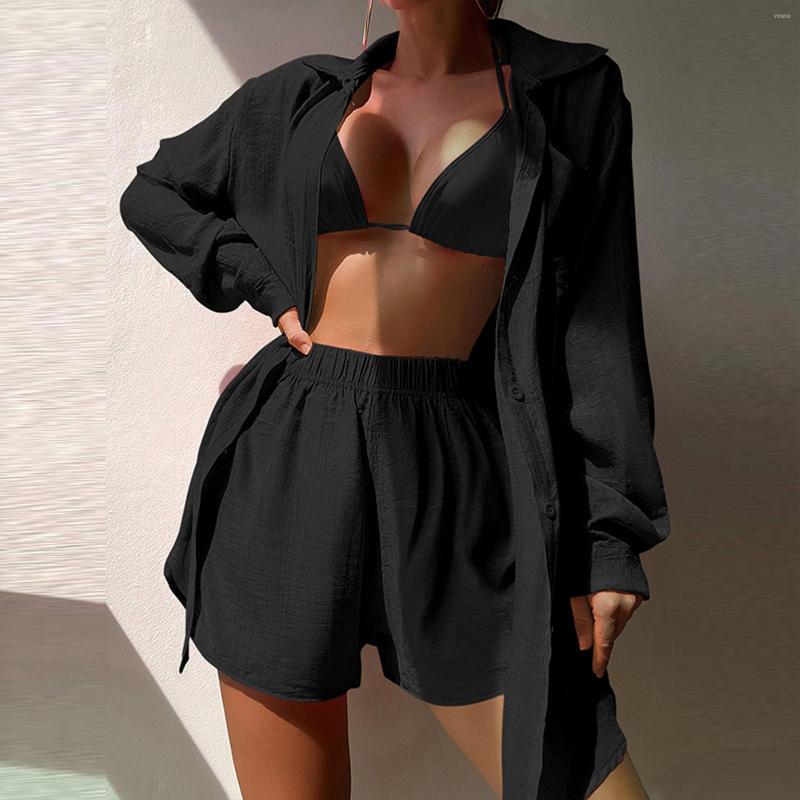 Women's Swimwear 3 Piece Swimsuit Cover Up Solid Color Bathing Suit Long Sleeve Casual Matching Sets Girls Sexy Beach Clothes For Women, White
Women's Swimwear 3 Piece Swimsuit Cover Up Solid Color Bathing Suit Long Sleeve Casual Matching Sets Girls Sexy Beach Clothes For Women, White