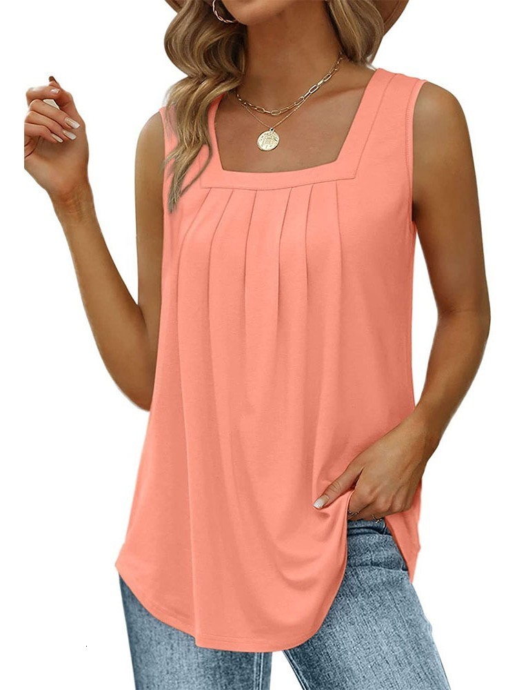 Camisoles Tanks Summer New Tank Top Women Clothes Fashion Square Neck Streetwear Casual Tops Female Oversize Sexy Sleeveless T Shirts 230420