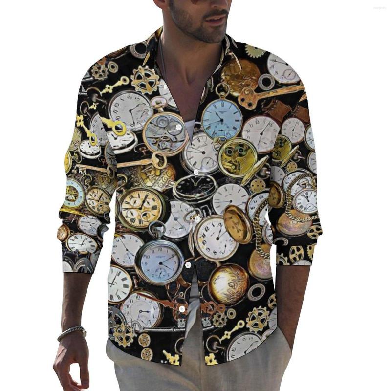 Men' Casual Shirts Steampunk Themed Pocket Shirt Autumn Watches Gears Clocks Retro Fashion Blouses Long Sleeve Print Street Plus Size, Style-14
Men' Casual Shirts Steampunk Themed Pocket Shirt Autumn Watches Gears Clocks Retro Fashion Blouses Long Sleeve Print Street Plus Size, Style-14