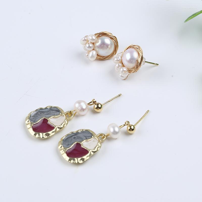 Dangle Earrings Wholesale Freshwater Pearl Stud Earring Fashion Women