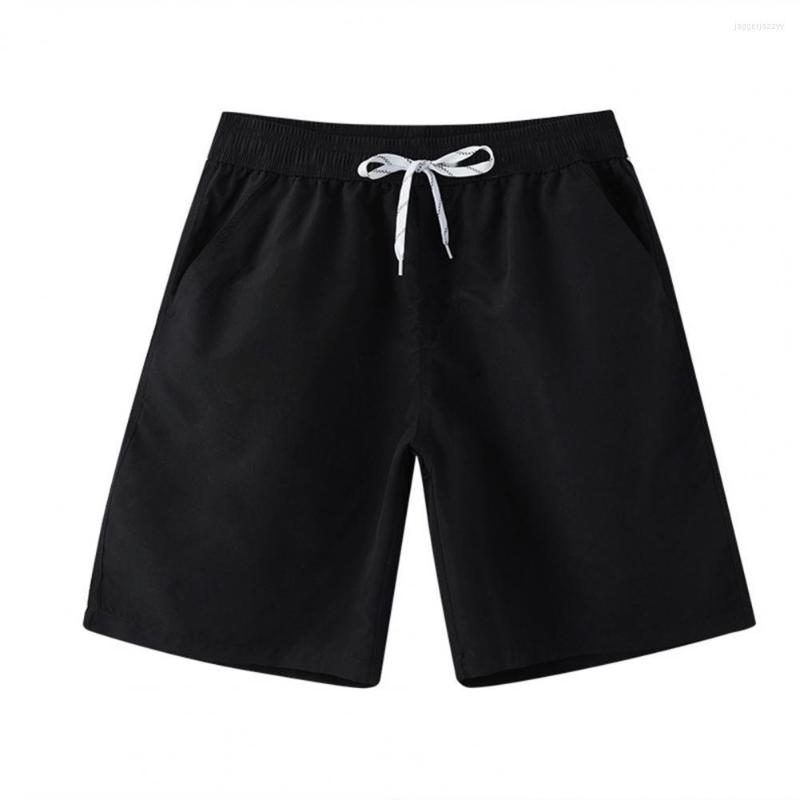 Men's Shorts Simple Sports Knee Length Versatile Wide Leg Male Casual Beach Short Sweatpants, Black