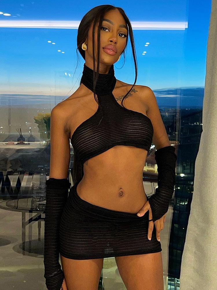 Dress WJFZQM Kintted See Through Black Crop Top + Mini Skirts Matching Sets Summer Streetwear Party Two 2 Piece Sets Womens Outfits
Dress WJFZQM Kintted See Through Black Crop Top + Mini Skirts Matching Sets Summer Streetwear Party Two 2 Piece Sets Womens Outfits
