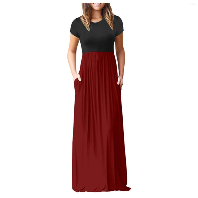 Casual Dresses Dress With Pockets O-Neck Maxi Cami Print Short-sleeve Women's, White
Casual Dresses Dress With Pockets O-Neck Maxi Cami Print Short-sleeve Women's, White