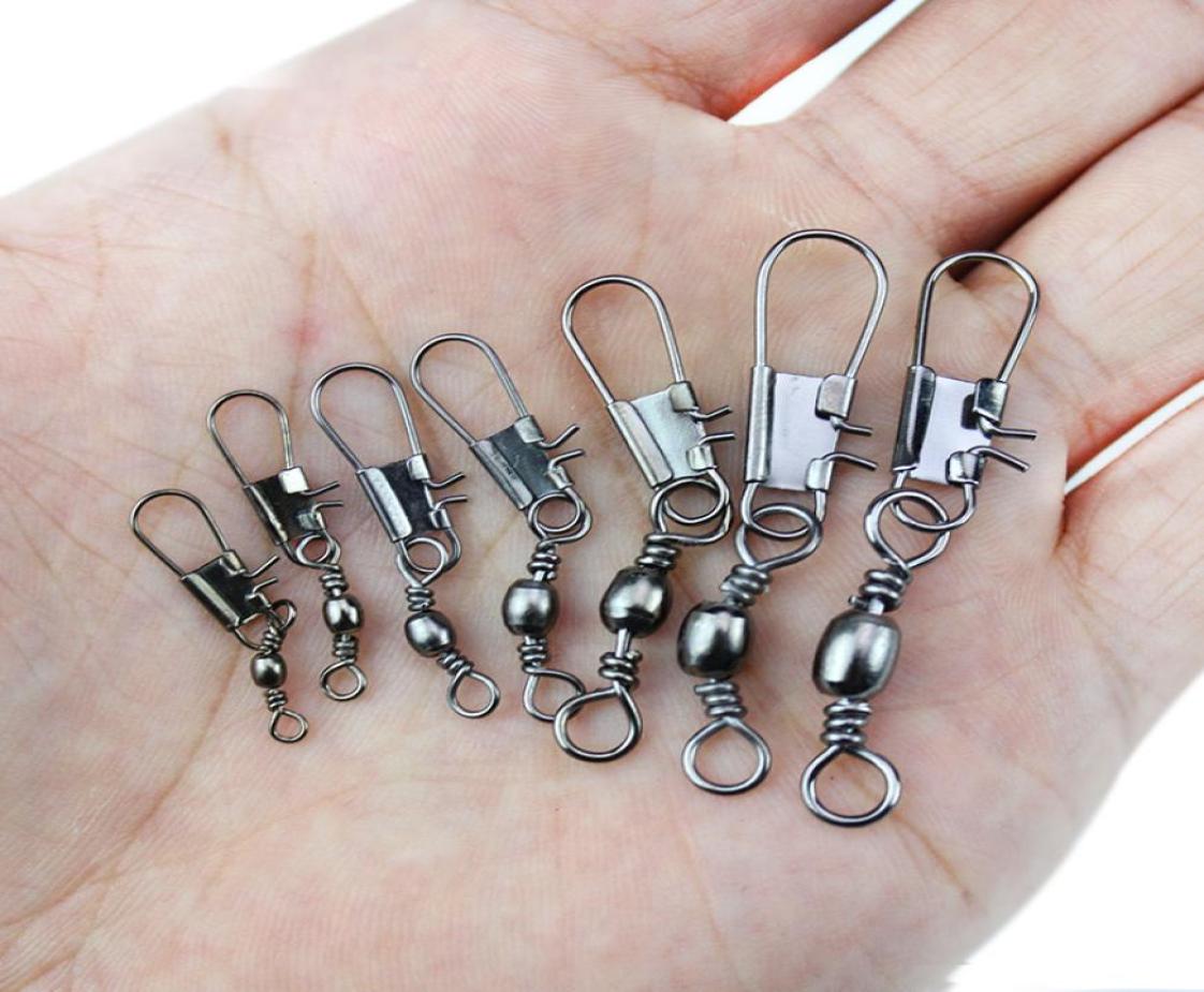 

Stainless steel swivels Fishing Connector Pin Fish Terminal Tackle Bearing Swivel with Snap Fishhook Lure Tackle Accessories8559537