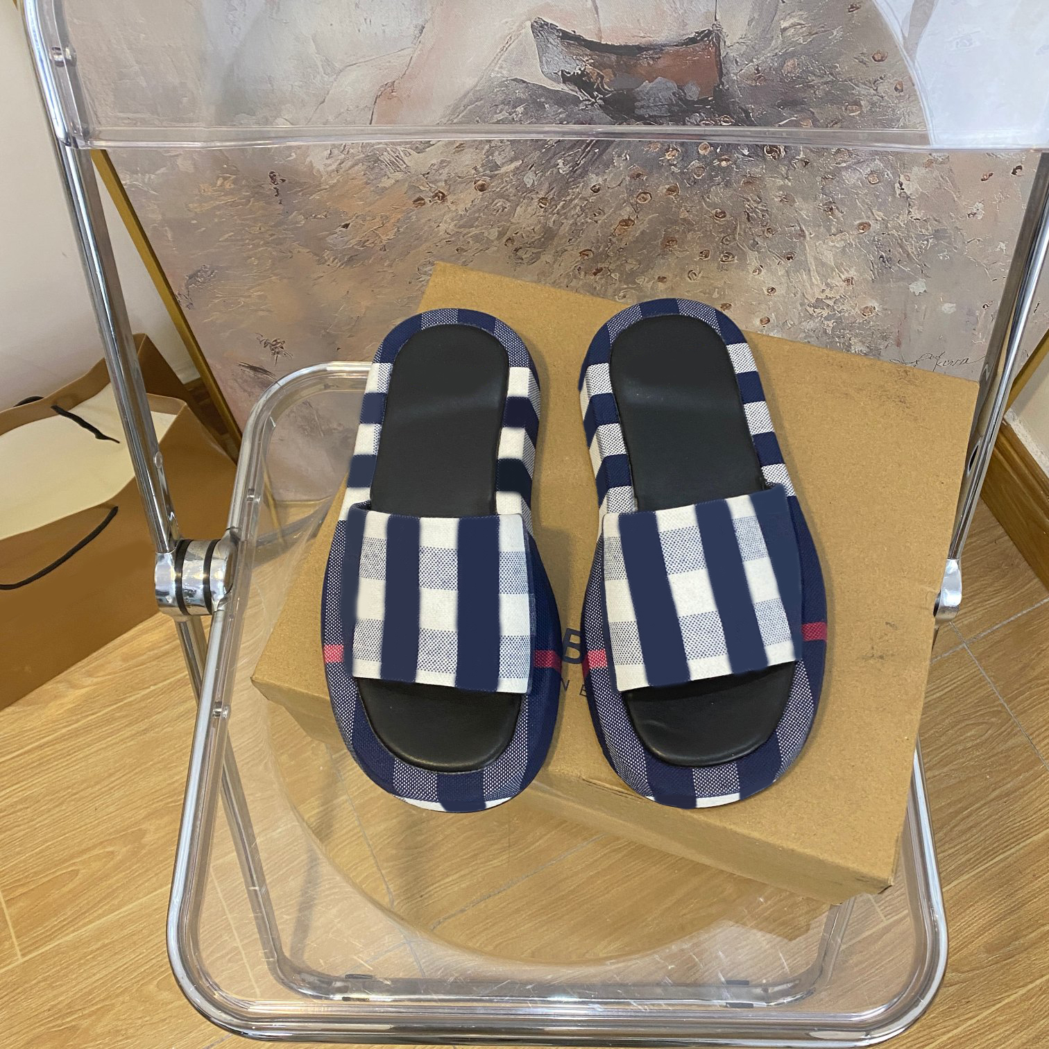 vintage check Slippers stripe slides for women girls designer BUR sandal luxury brand flip flops thick bottom summer casual slider platform mules rubber beach shoes, S41902
vintage check Slippers stripe slides for women girls designer BUR sandal luxury brand flip flops thick bottom summer casual slider platform mules rubber beach shoes, S41902