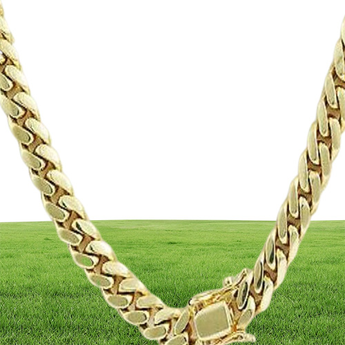 Yellow Gold Fill Men039s Miami Cuban Chain Necklace Polished 22quot 1200mm