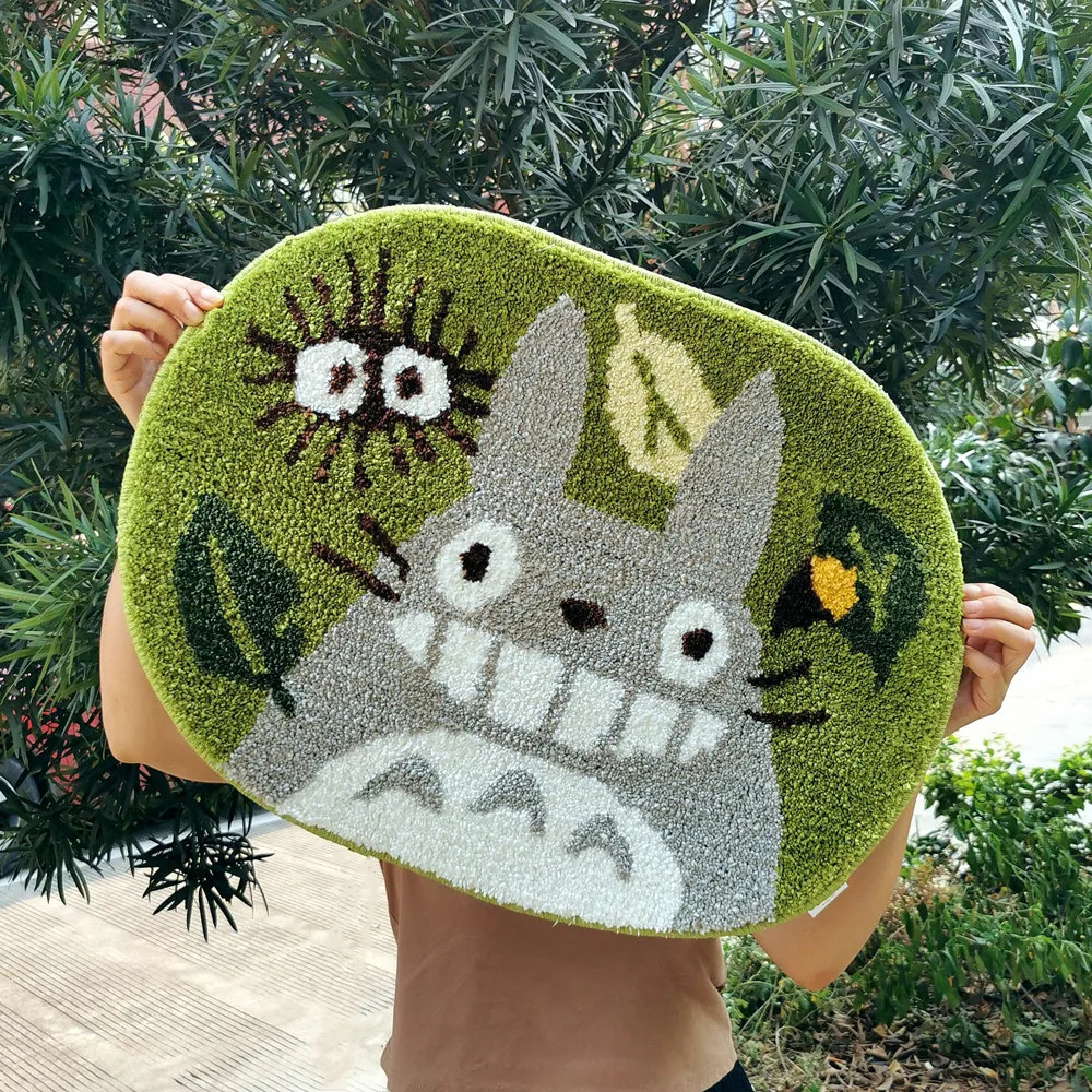 Carpet Anime My Neighbor Totoros Carpet Shaggy Doormat Smile Cat Bus Plush Non-Slip Mat Doormat Rug Handmade Rugs Floor 231120 - view 4