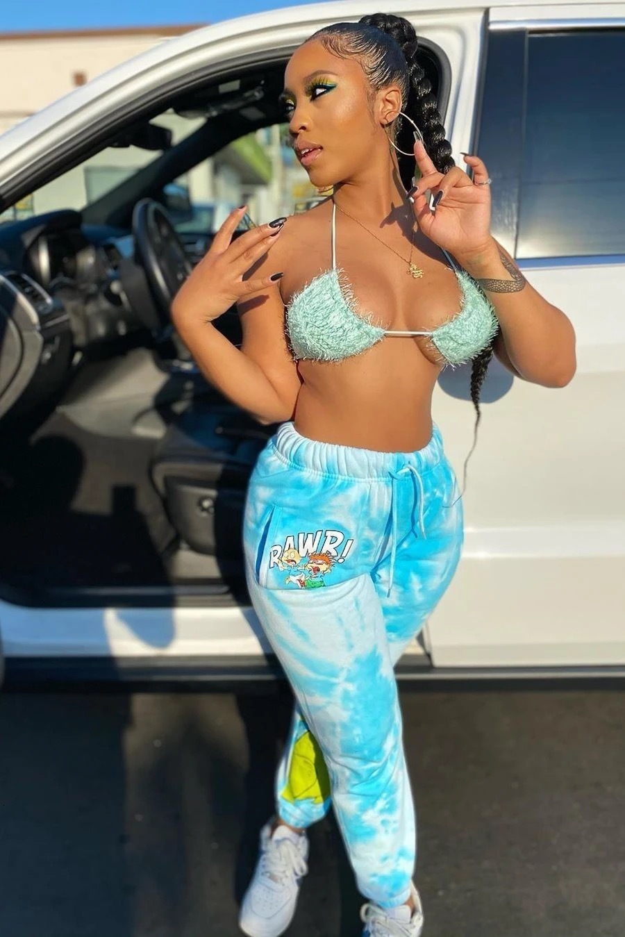 Women's Pants s summer autumn women pants style tiedye casual sportswear trousers with loose feet and high waist letters sweatpants 230419