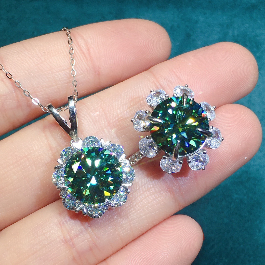 Flower 2ct Lab Diamond Jewelry set 925 Sterling Silver Engagement Wedding Rings Necklace For Women Bridal Birthday Party Gift
Flower 2ct Lab Diamond Jewelry set 925 Sterling Silver Engagement Wedding Rings Necklace For Women Bridal Birthday Party Gift