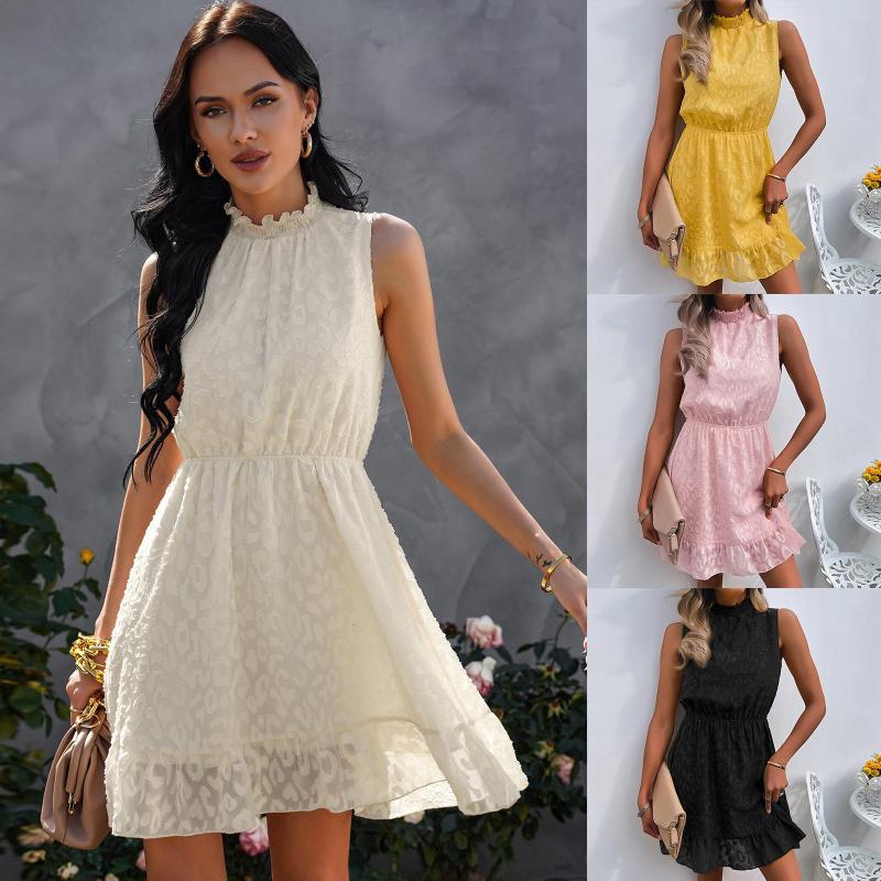 Casual Dresses Women Mini Dress Elegant Sleeveless High Neck Solid Summer Dating A-line 2023 Female Clothing, Black
Casual Dresses Women Mini Dress Elegant Sleeveless High Neck Solid Summer Dating A-line 2023 Female Clothing, Black
