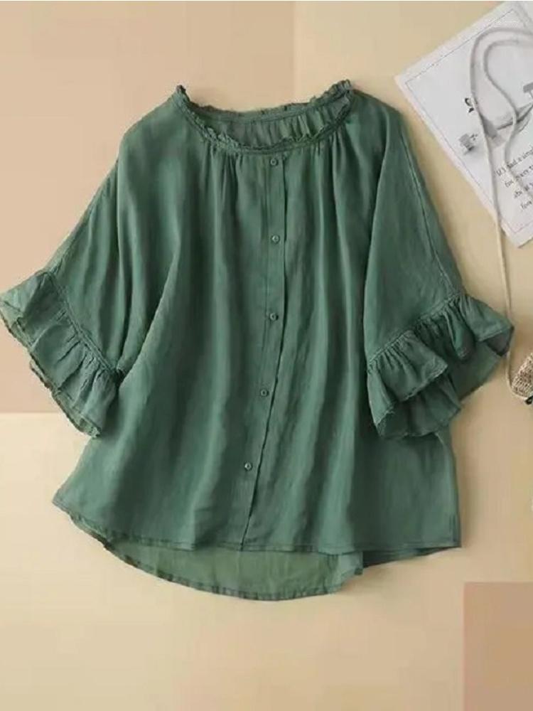 Women's Blouses Fashion Women's Top 2023 Elegant Summer Cotton And Linen Three-quarter Sleeve Shirt Literary Retro Loose Tight Casual, Khaki
Women's Blouses Fashion Women's Top 2023 Elegant Summer Cotton And Linen Three-quarter Sleeve Shirt Literary Retro Loose Tight Casual, Khaki
