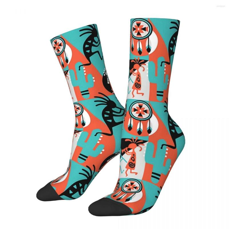 

Men's Socks Hip Hop Retro Kokopelli Art Crazy Men's Unisex Street Style Pattern Printed Novelty Crew Sock Boys Gift, As the picture