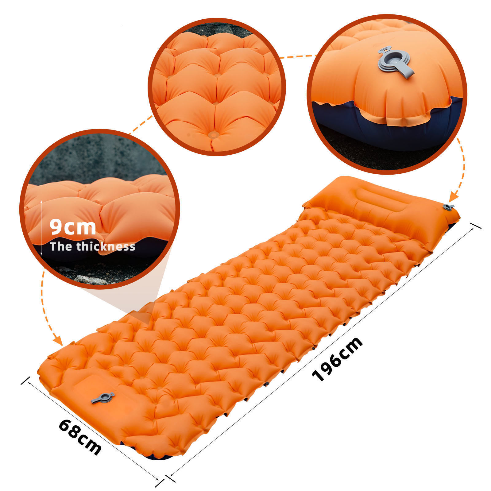 Outdoor Pads Ultralight Sleeping Pad Portable Camping Mat Inflatable Air Mattress Outdoor Hiking Trekking Picnic Sleeping Mat Single 230419