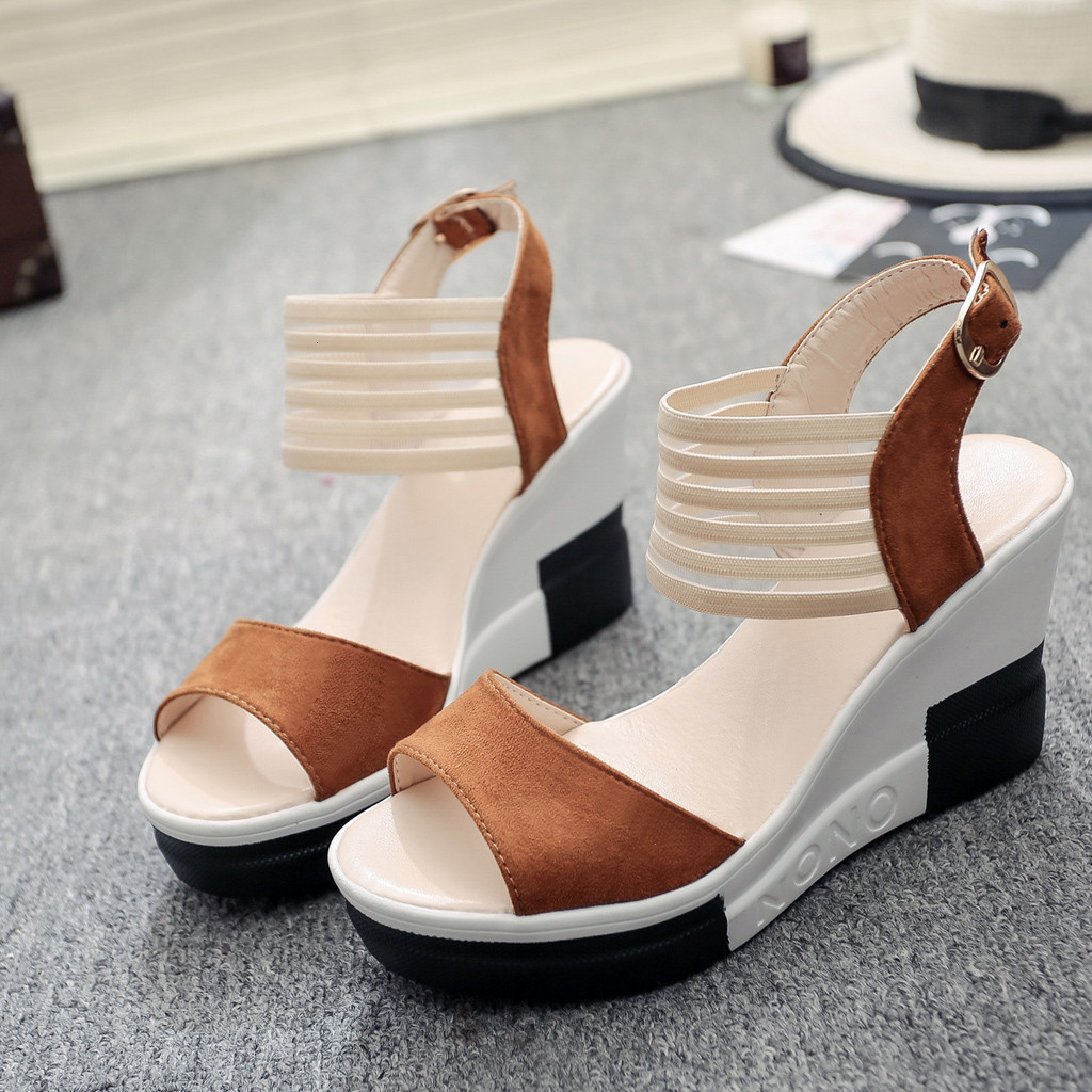Sandals Fashion Wedge Women Shoes Casual Belt Buckle High Heel Shoes Fish Mouth Sandals Luxury Sandal Women Buty Damskie 230419, Brown
Sandals Fashion Wedge Women Shoes Casual Belt Buckle High Heel Shoes Fish Mouth Sandals Luxury Sandal Women Buty Damskie 230419, Brown