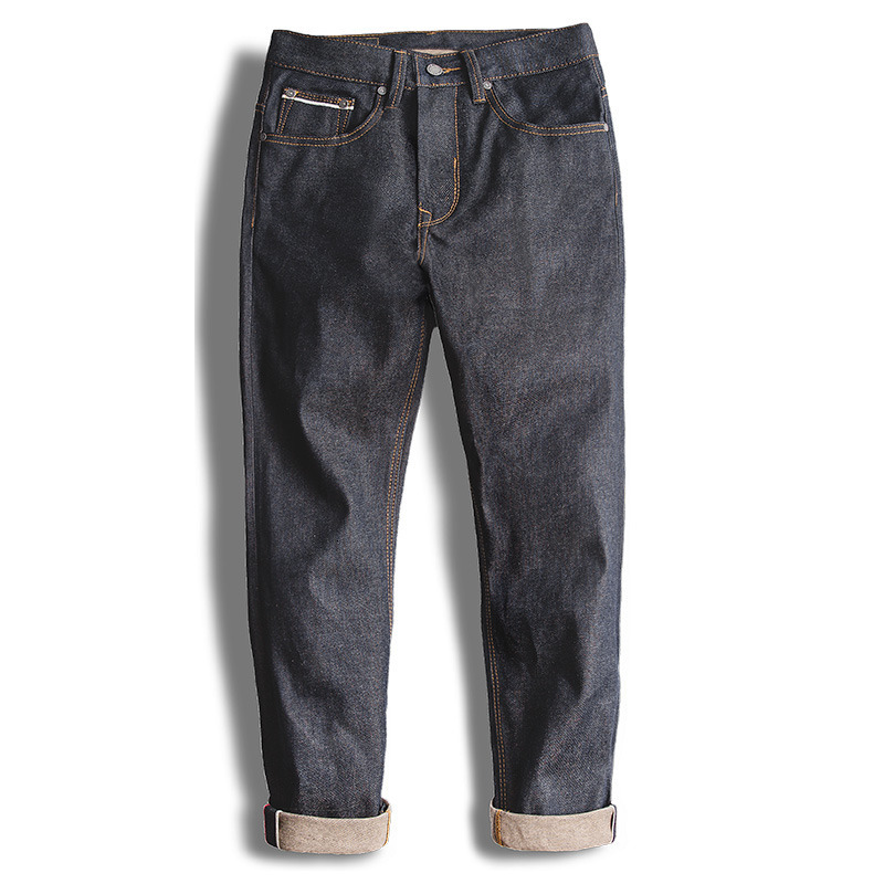 Mens Jeans Maden Workwear Blue Straight Sizes 28 To 38 Disposable Raw Woven Oversize Denim Jean Amekaji Cotton Pants 230420