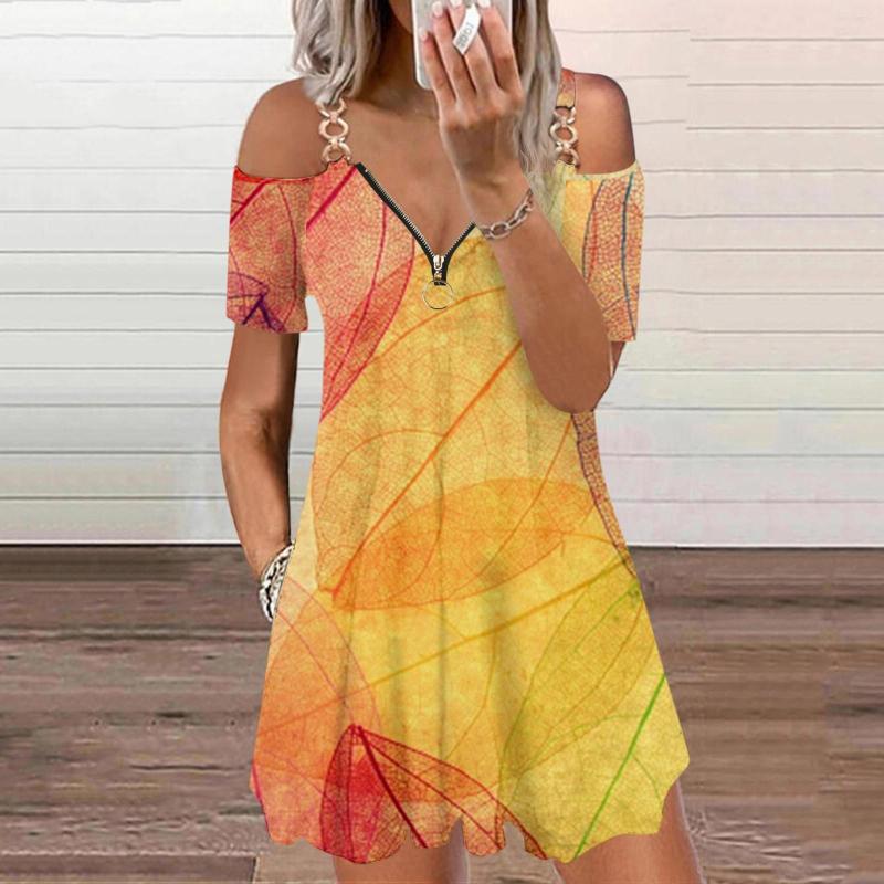 Casual Dresses Women' Printed V Neck Zipper Suspender Off The Shoulder Half Skirt Dress Simple, Blue
Casual Dresses Women' Printed V Neck Zipper Suspender Off The Shoulder Half Skirt Dress Simple, Blue