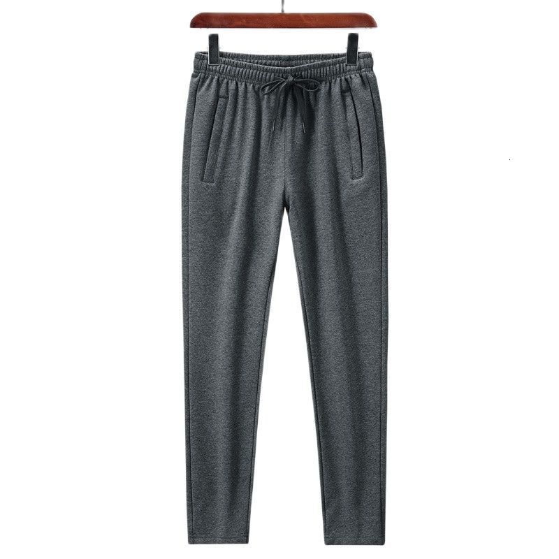 Men's Pants New Korean Style Straight Sports Running Pants Men'S Spring Autumn Loose Casual Pure Cotton Large L-8Xl 135Kg Knitted Trousers 2