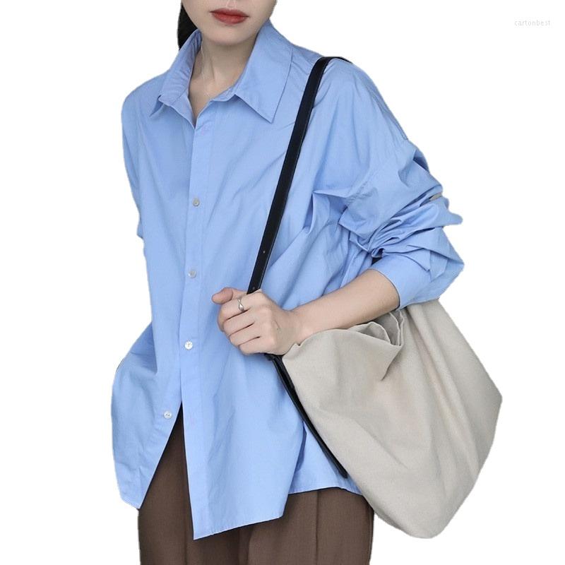Women' Blouses Women Oversized Shirt Collar Korean Style Long Sleeve Elegant Casual Blue Loose White Vintage Tops Button Up
Women' Blouses Women Oversized Shirt Collar Korean Style Long Sleeve Elegant Casual Blue Loose White Vintage Tops Button Up