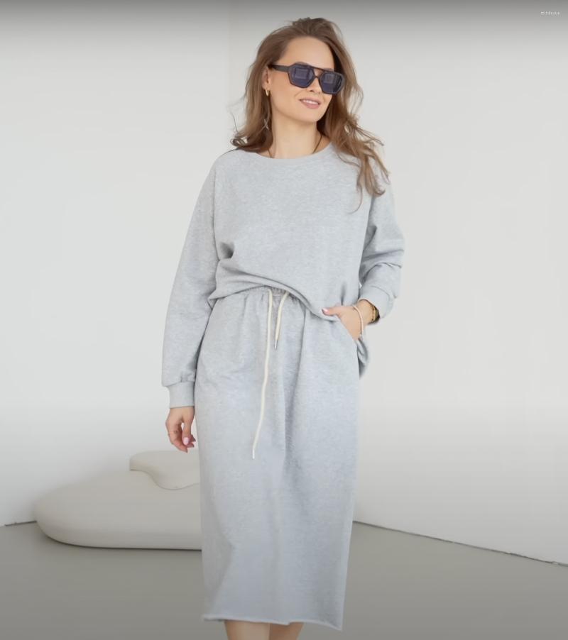 Work Dresses Casual Loose Sweater Dress Suit Fashion Ladies 2023 Spring And Autumn Style