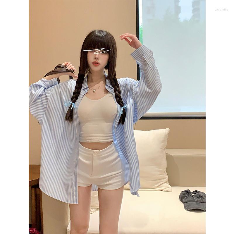 Women's Blouses Korean Turn-down Collar Stripe Blouse Women' Versatile Casual Long-sleeved Loose Sunscreen Cardigan Shirt Top Female, Pink
Women's Blouses Korean Turn-down Collar Stripe Blouse Women' Versatile Casual Long-sleeved Loose Sunscreen Cardigan Shirt Top Female, Pink