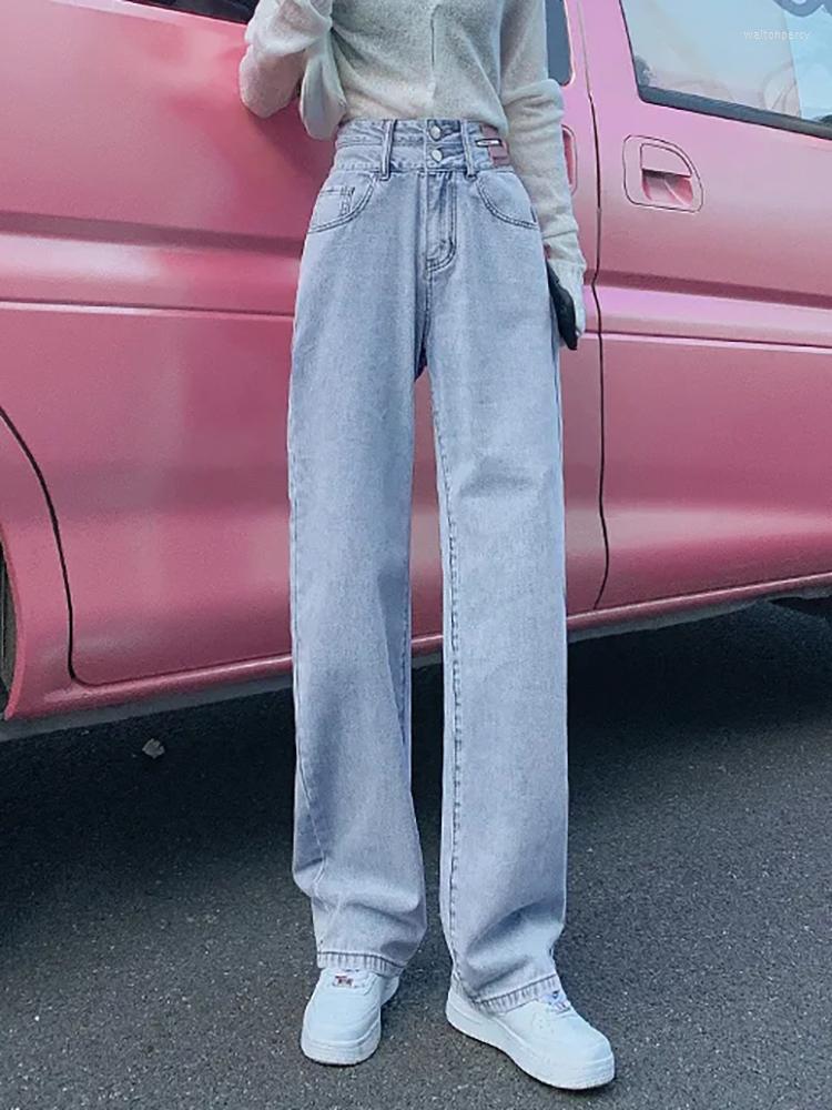 Women's Jeans Classic High Waist Double Button Denim Trousers Spring Autumn Slim Loose Straight Pants Woman All-match Light Blue Women, Retro blue
Women's Jeans Classic High Waist Double Button Denim Trousers Spring Autumn Slim Loose Straight Pants Woman All-match Light Blue Women, Retro blue